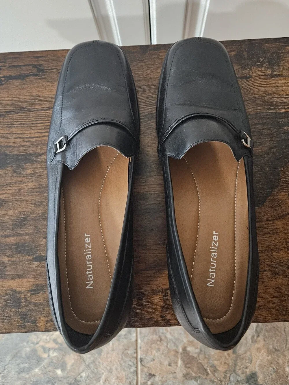 Naturalizer Black Leather Loafers Dress Shoes Normcore Minimalist Dark Academia